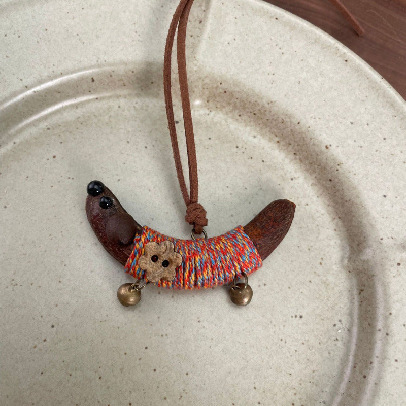 Pea Horn Sausage Dog Sweater Chain Fun Braid Rope Bell Pendants