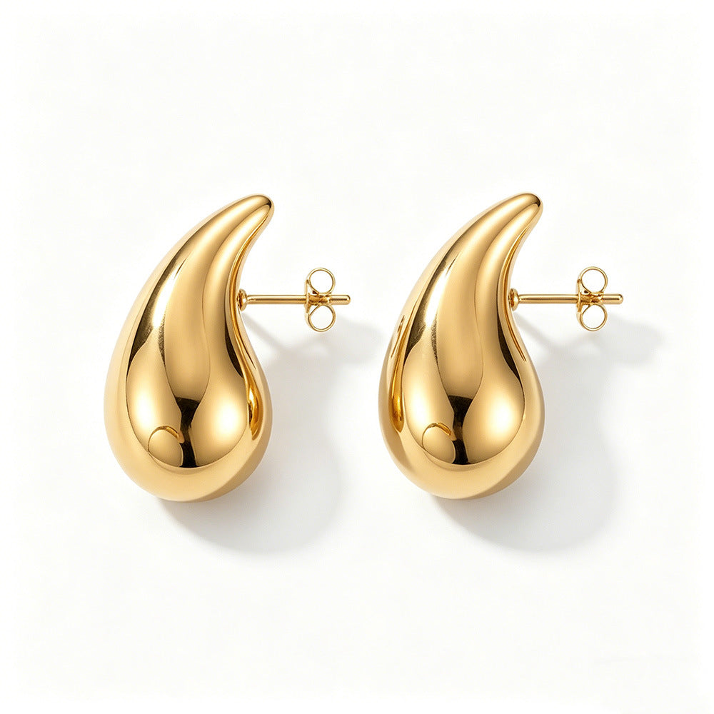 Advanced Design Gold Drop Elegant Titanium Rings