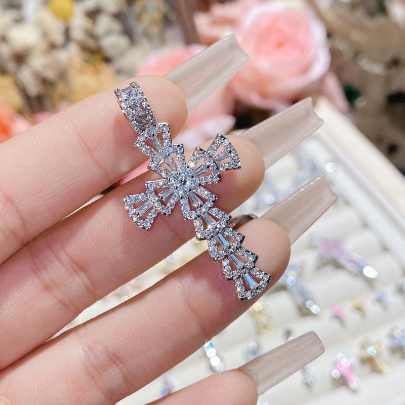 Full Diamond Cross Hip Hop Real Necklaces