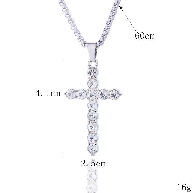 Cross Titanium Steel Light Luxury Minority Male Hip Hop Couple Pendants