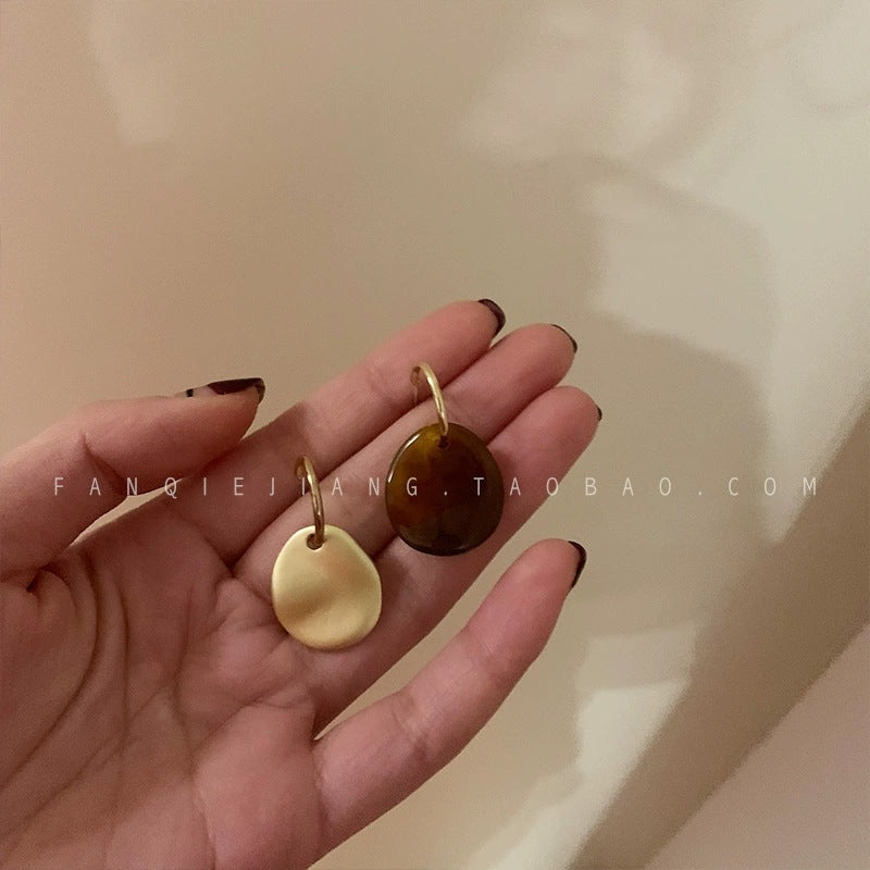 French Retro Asymmetric Female Temperament Acetate Without Pierced Mosquito Ear Clip
