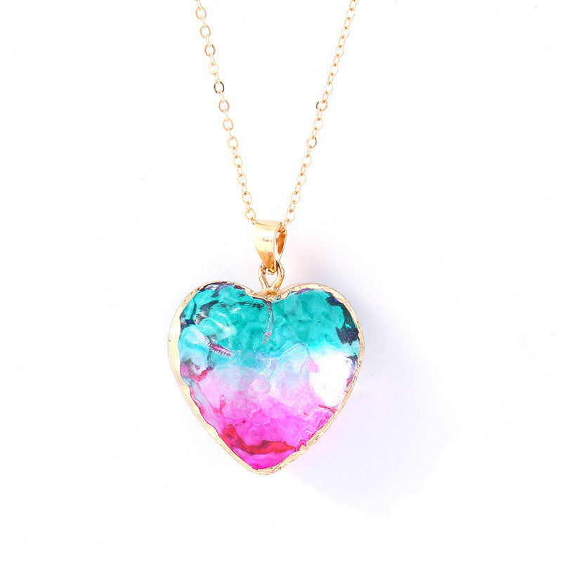 Colorful Artificial Crystal Arrow Heart-shaped Square Brim Pendants