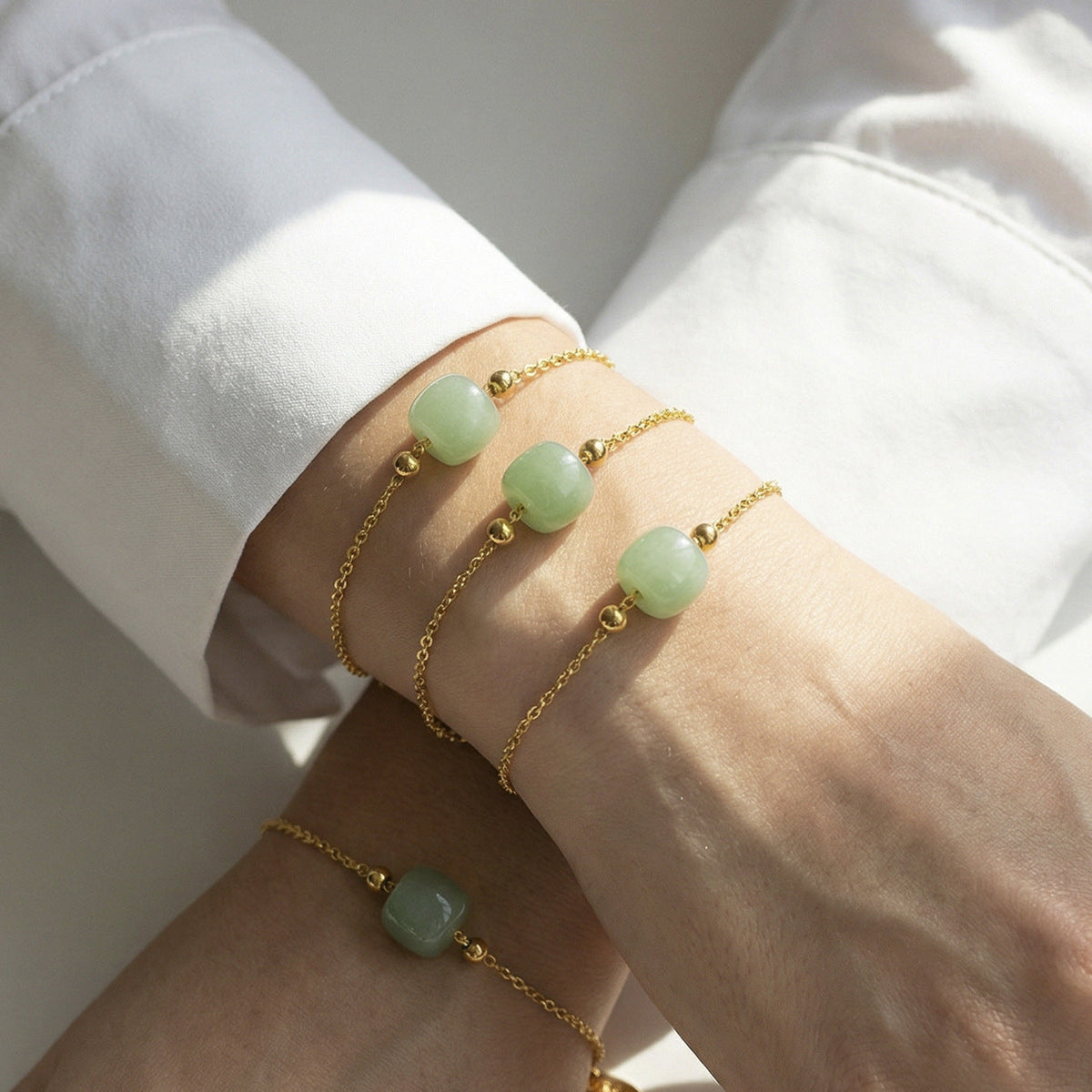 Li Jade Ball Clavicle Chain Simple Jewelry Set