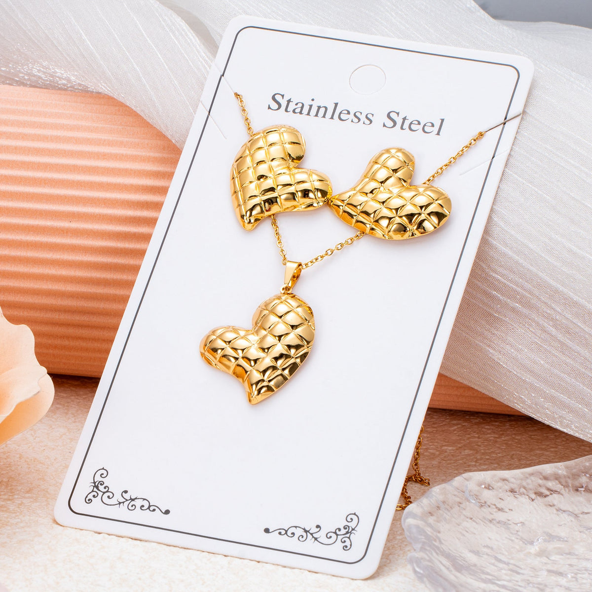 Series Stainless Steel Ear Light Luxury Jewelry Set