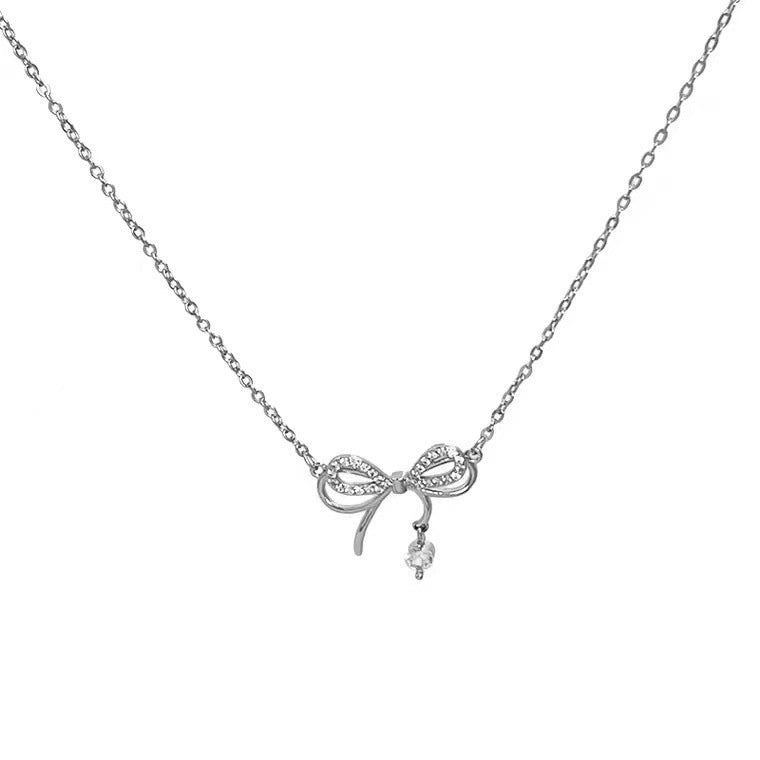 Bowknot Clavicle Chain Female Summer Light Luxury High Sense Temperament Necklace