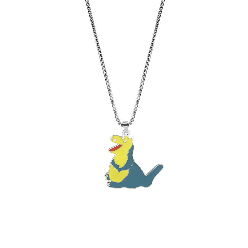 Women's & Men's Fashion Dinosaur Titanium Steel Personality Tyrannosaurus Street Disco Pendants