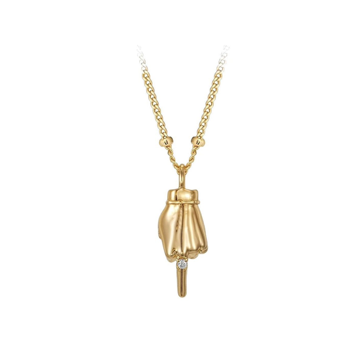 Women's Plated Real Gold Punk Single Circle Dense Chain Cuban Link Necklaces