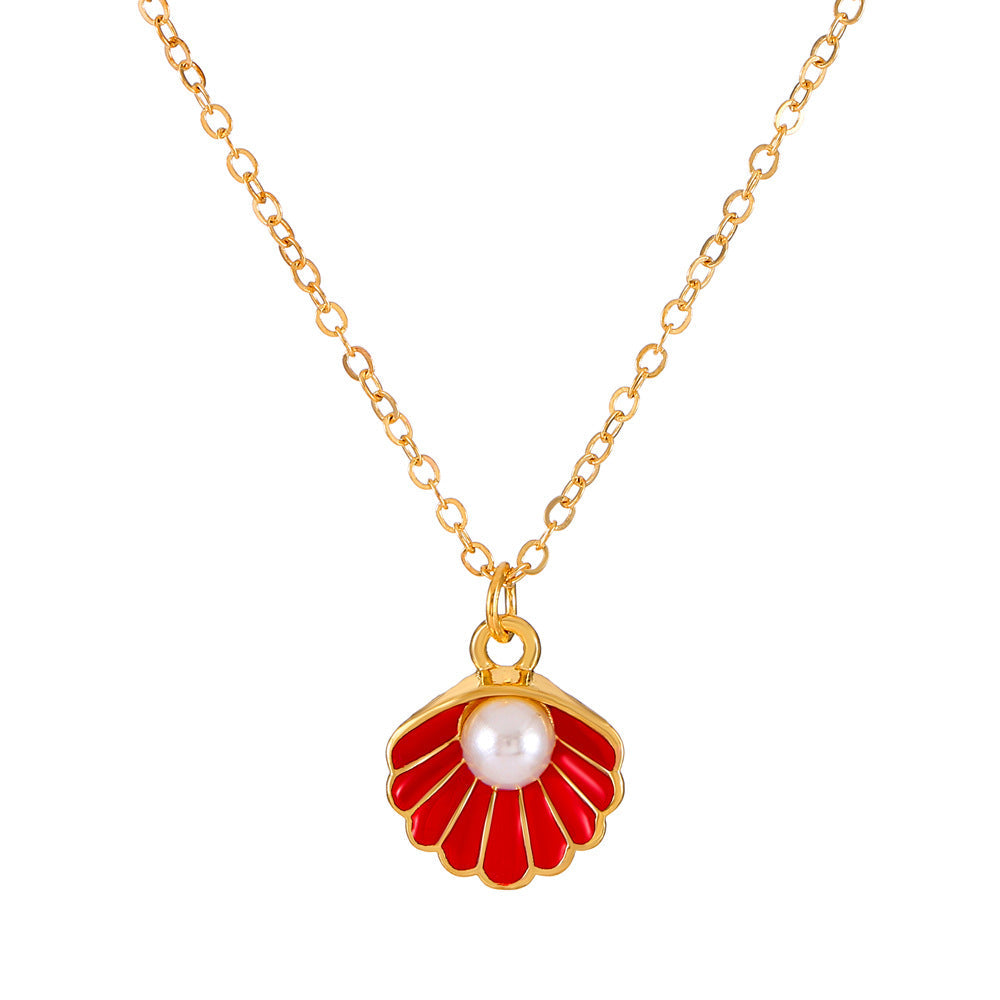 Shell Of Affordable Luxury Fashion Temperament Color Clavicle Chain Jewelry Set