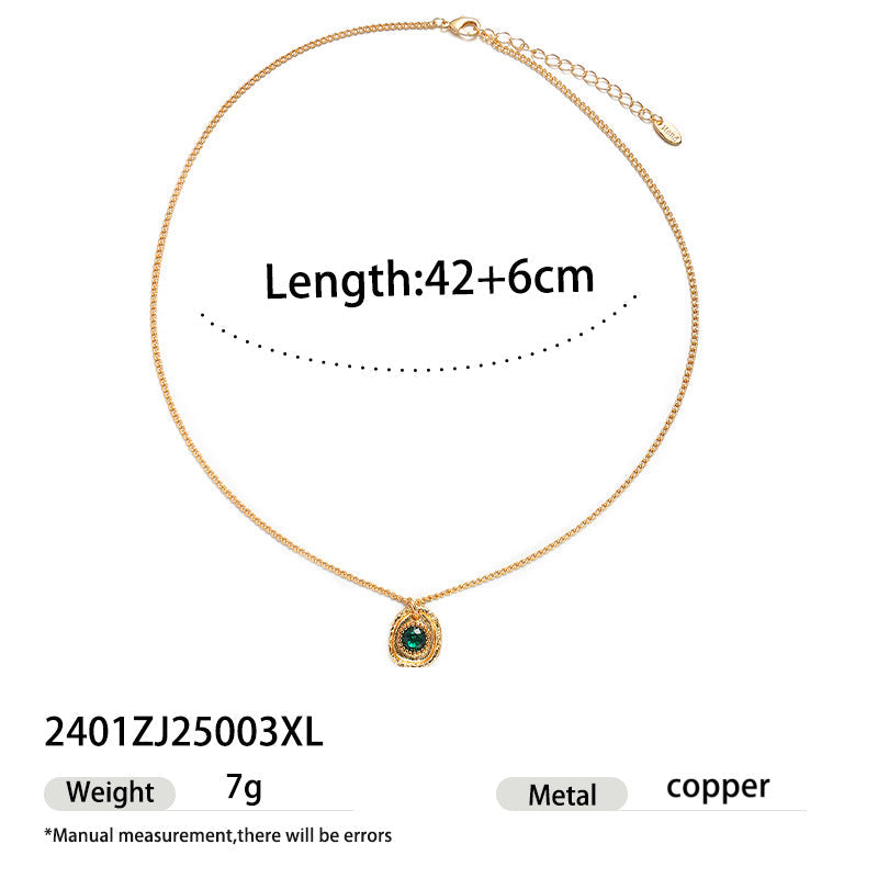 Women's Emerald Zircon Inlaid High-grade Light Luxury Elegant Necklace