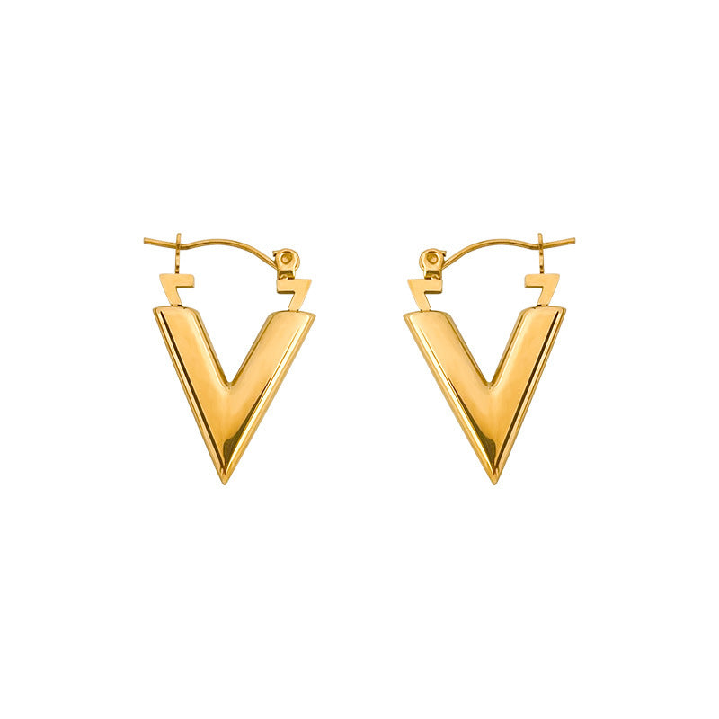 Personality Triangle Simple Graceful Metal Quality Fashion Trendy Niche Word Rings
