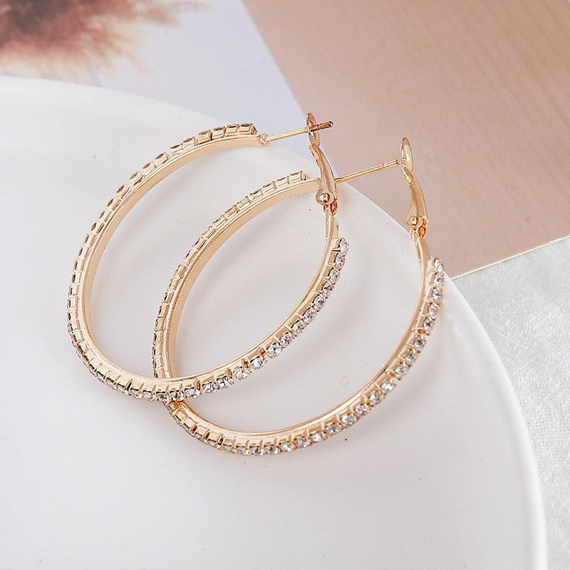 Women's Diamond Fashion Simple Elegant Korean Wear Super Shiny Temperament Personality Earrings