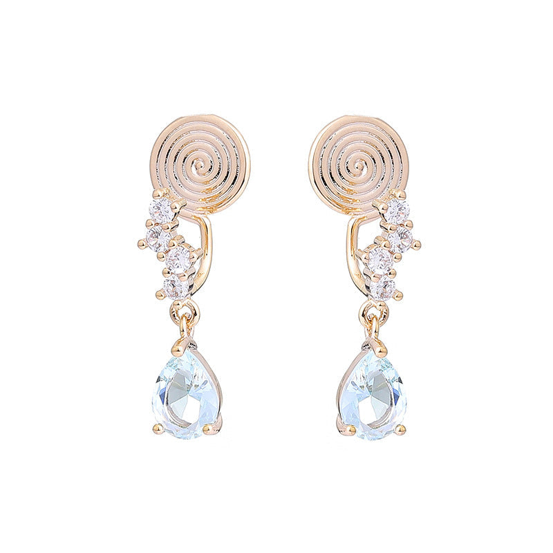 Blue Water Drop Zircon One-piece Mosquito Rings