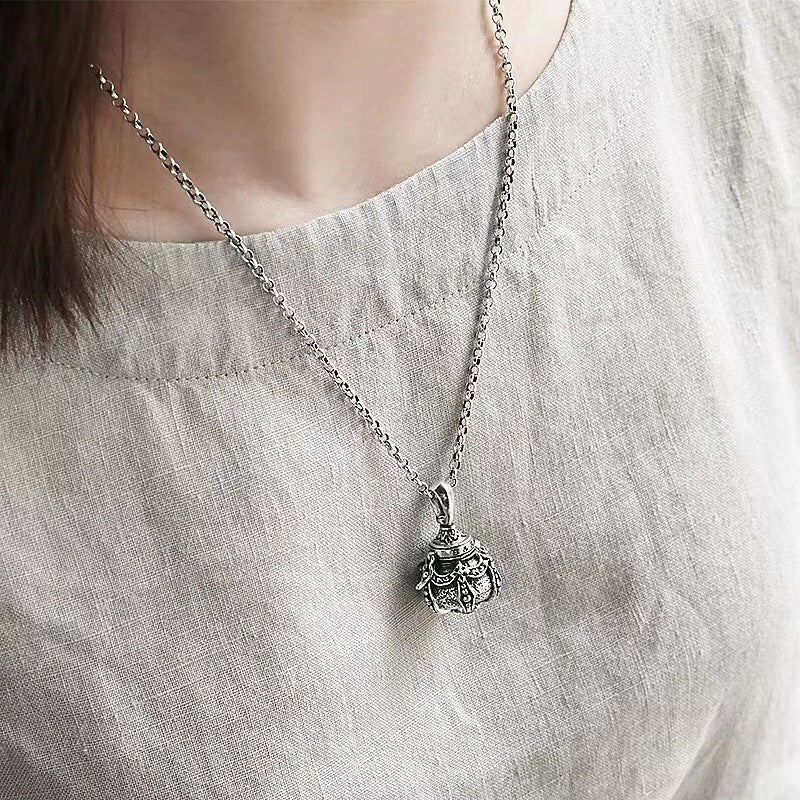 Men's Sier Gourd Alchemy Stove Open Fashion Pendant