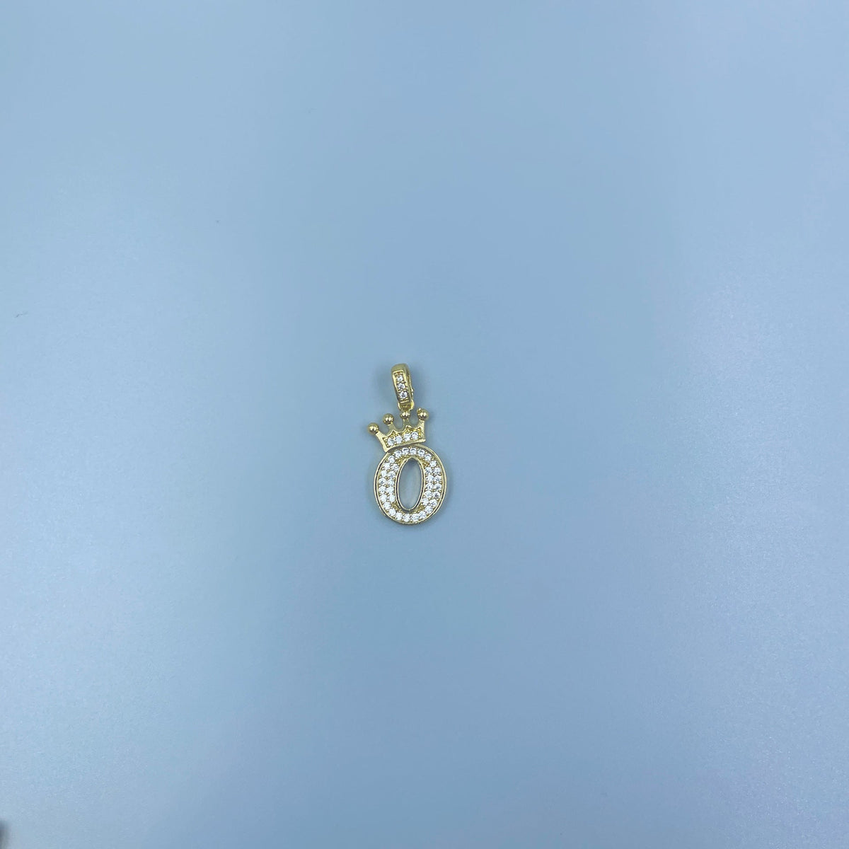 Full Diamond Crown Letters Copper Plated Real Gold Inlaid Zircon Pendant
