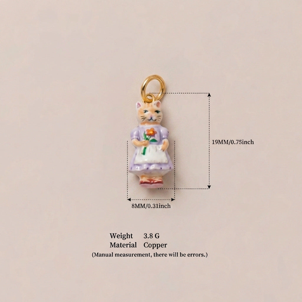 Cartoon Little Animal Piggy Chef Lion Teacher Pendant