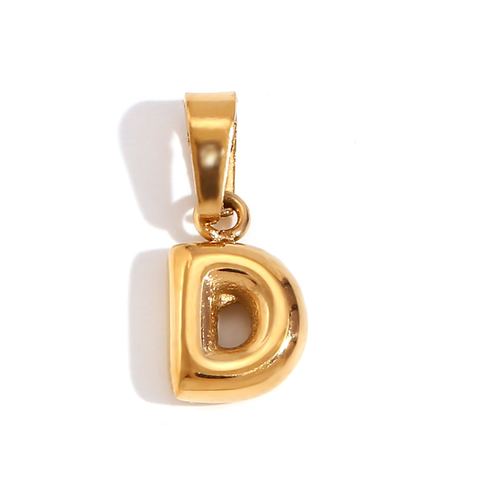 Bubble English Stainless Steel Gold Plated Pendant