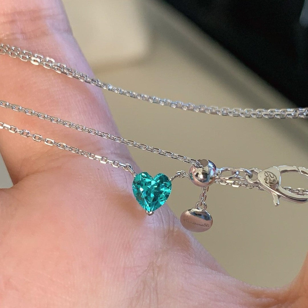 Heart Color Love Summer Cool Feeling Simple Clavicle Chain Female Jewelry Set