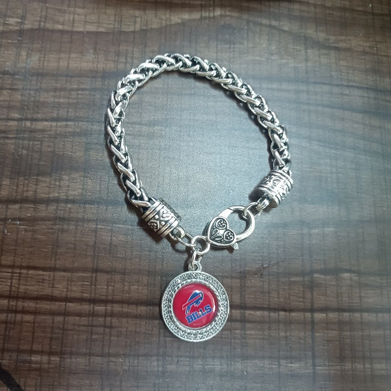Small Round Jeweled Bill Team Vintage Antique Pendants