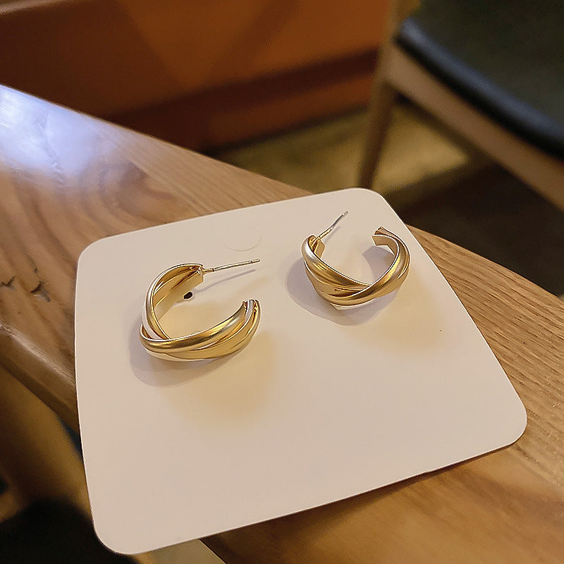 Sier Needle Pearl Zircon Round Affordable Luxury Fashion Ear Golden Stud Earrings