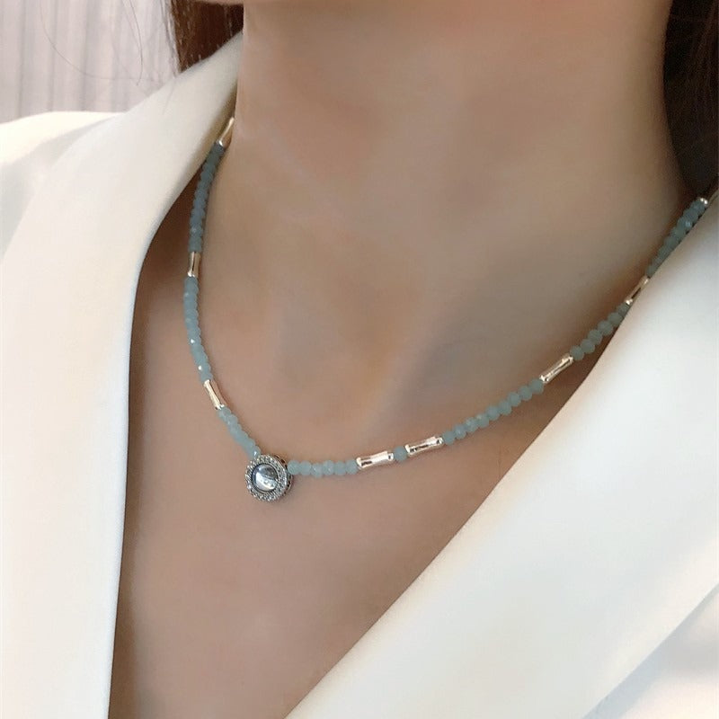 Blue Treasure Light Luxury Minority Elegance Retro Necklaces
