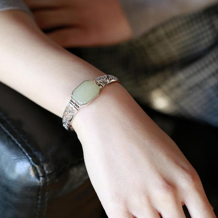 Women's Plate Sier-plated Elegant High Sense Hollow Retro National Style Bracelets