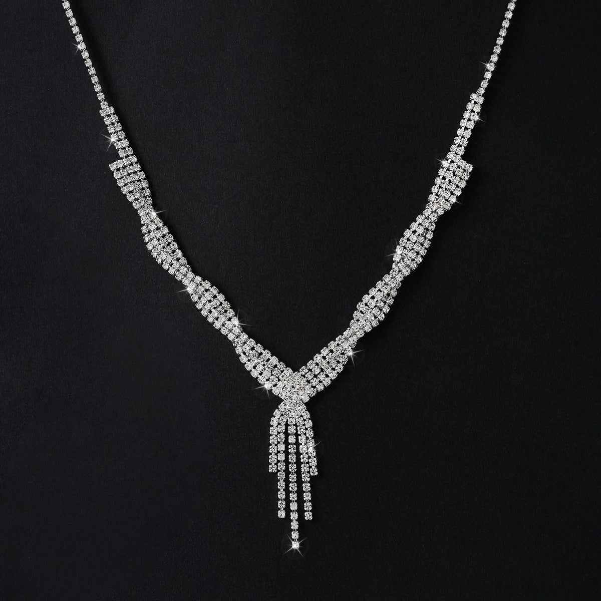 Fashion Tassel Female Three-piece Suit Bridal Jewelry Set