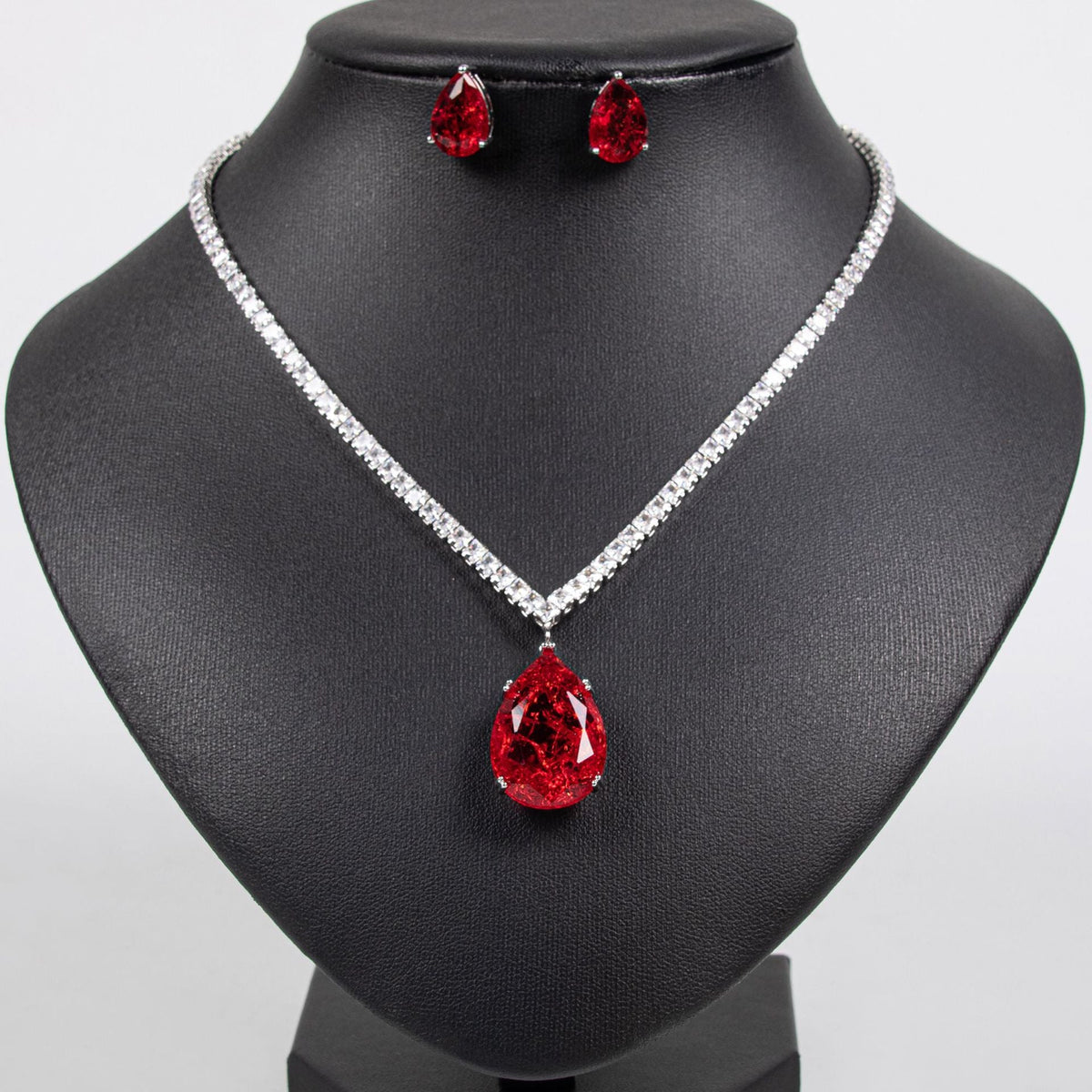 Style Love Heart Suite Water Drops Jewelry Set
