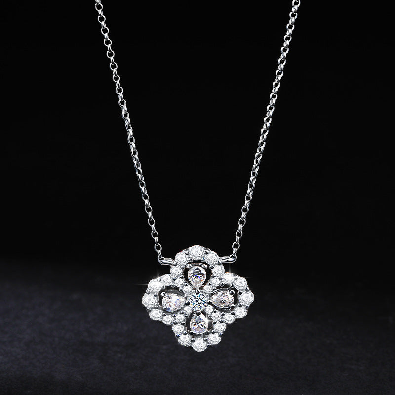 Women's Luxury High-grade Fashion Sterling Sier Four Leaf Necklaces