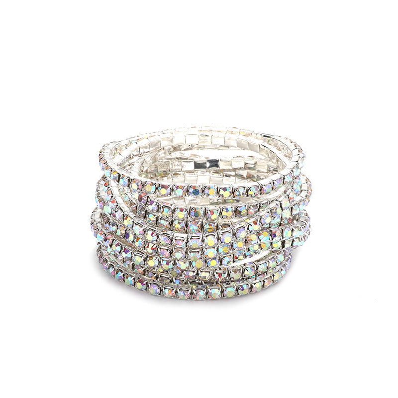 Rhinestone Stretch Bridal Korean Single Row Bracelet