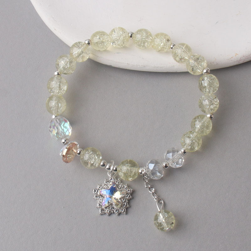 Cracked Cystal Five-pointed Star Female Minority Girlfriends Glaze Crystal Bracelets