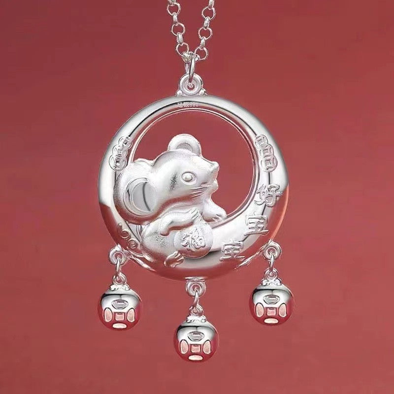 Sier-plated Long Life Sier Lock Years Old Pendant