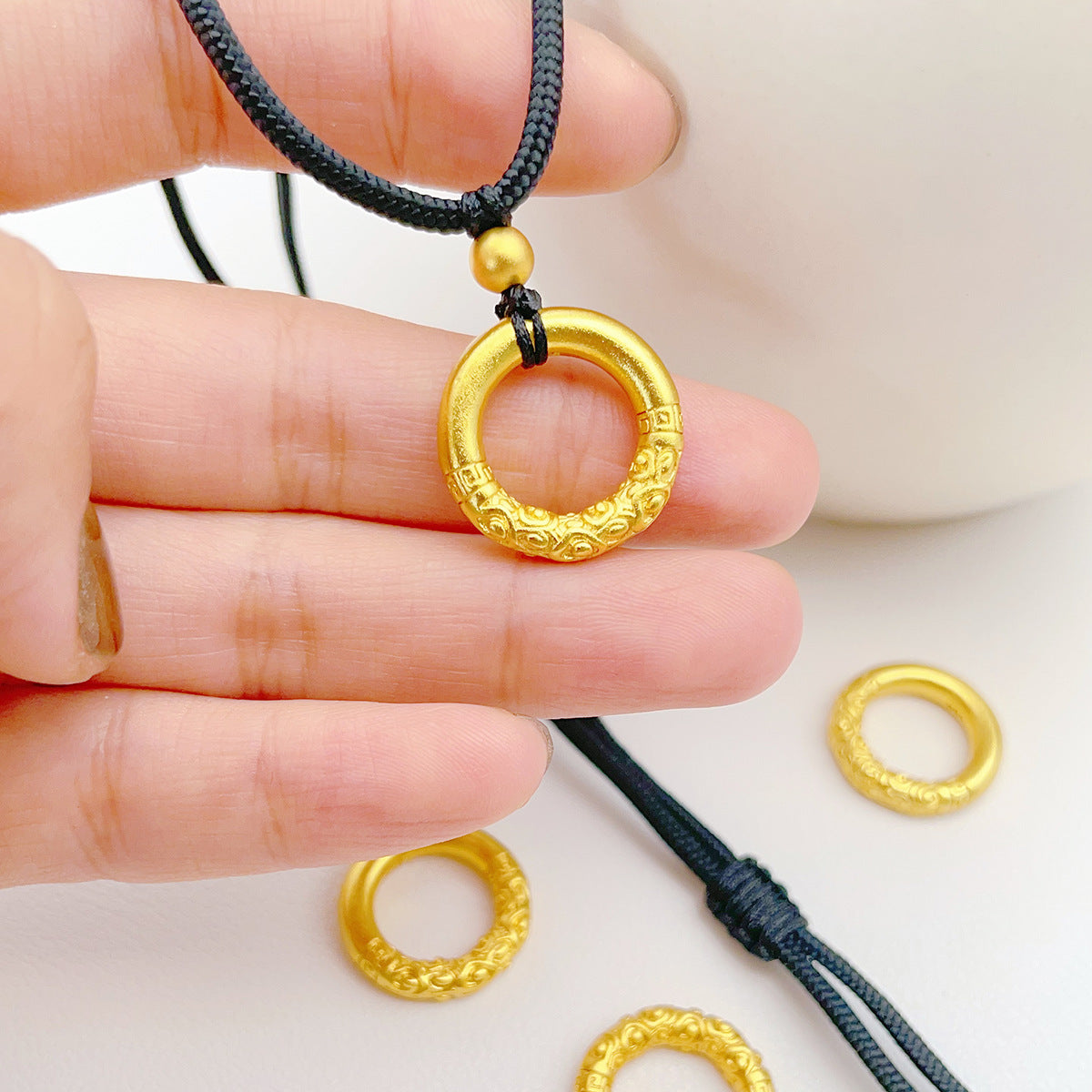 Alluvial Gold Safety Buckle Female Couple Pendant