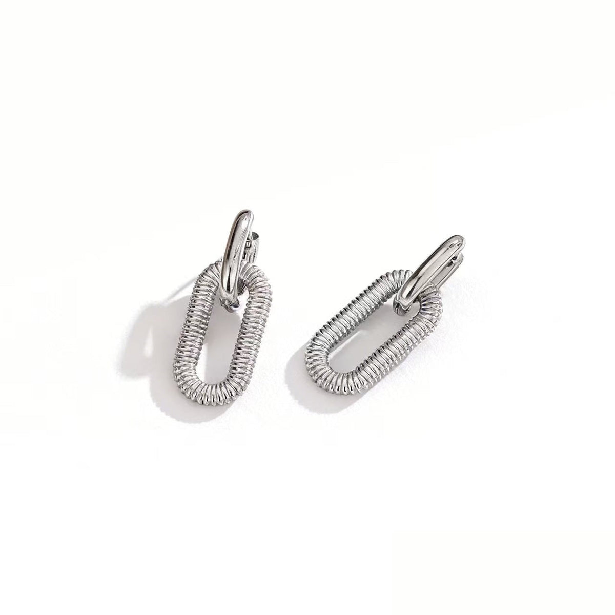 Detachable Color Matching Stainless Steel Chain Thread Fashion Simple Titanium Earrings