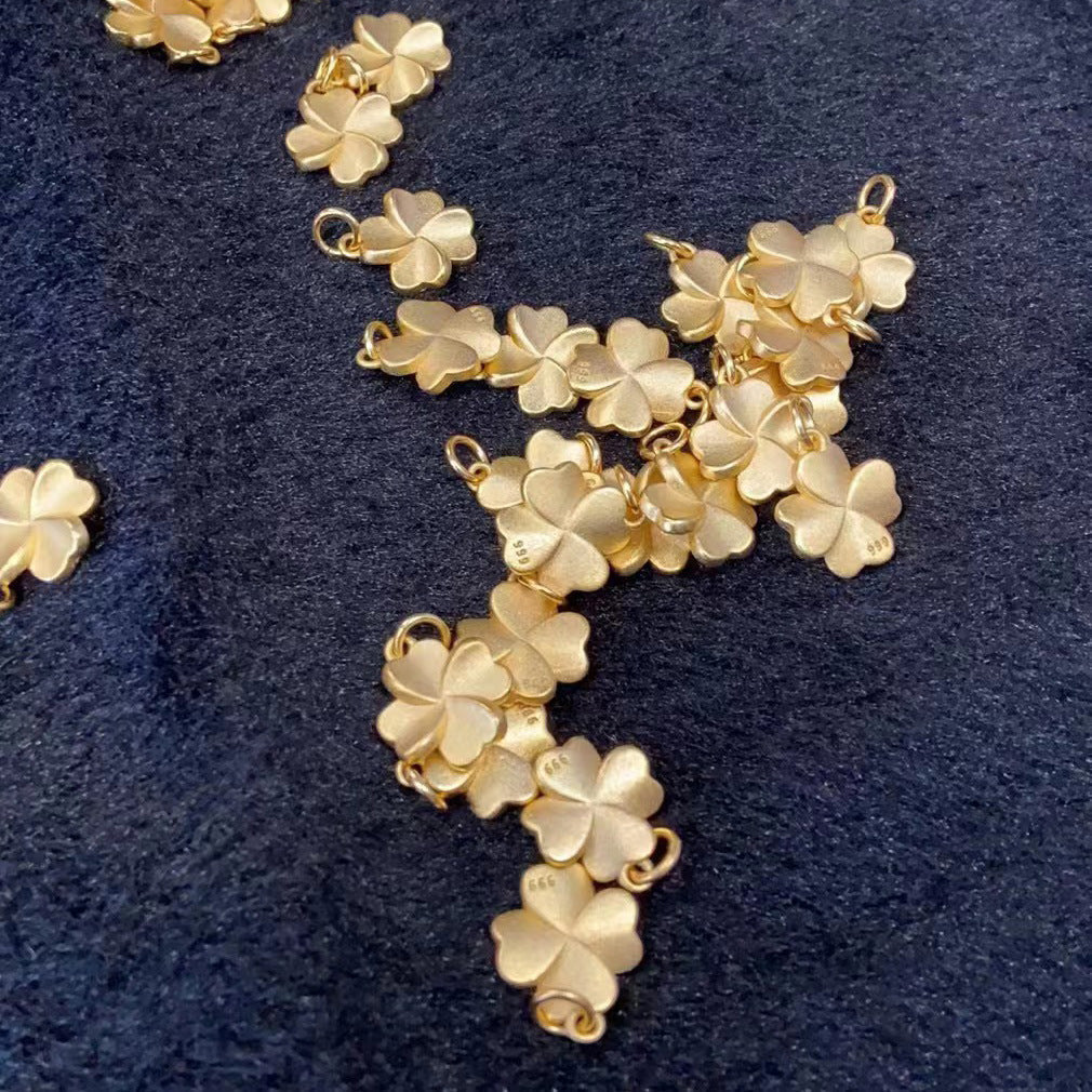 Women's Vietnam Placer Gold Four-leaf Clover Gold-plated Pendants