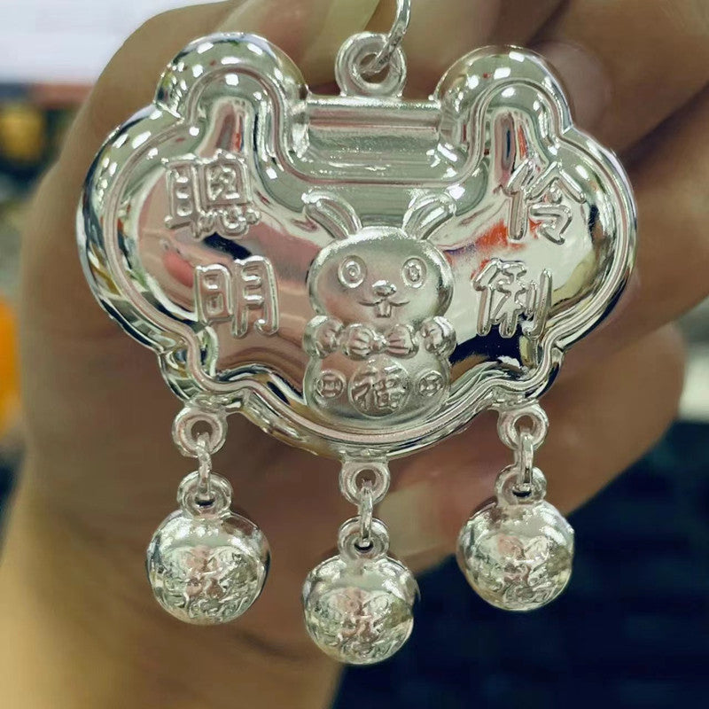 Sier-plated Long Life Sier Lock Years Old Pendant