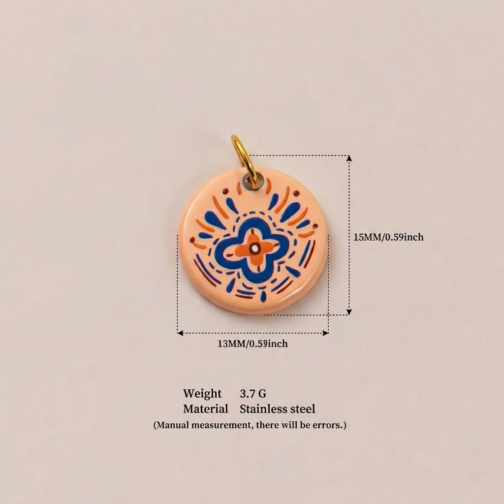 Dripping Round Furnace Stainless Steel Gold Color Preserving Pendant