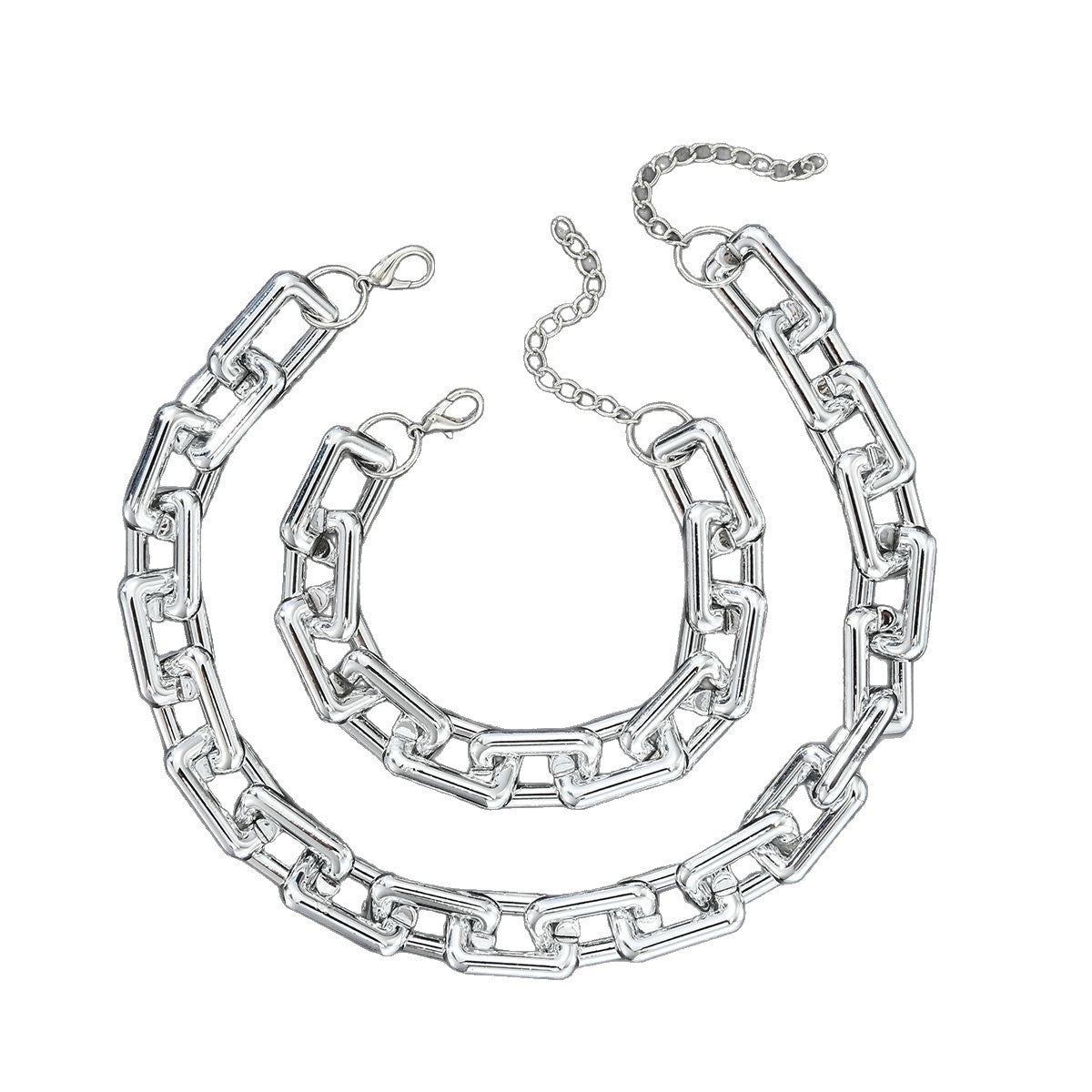 Women's High Profile Fashion Thick Chain Geometric Jewelry Set
