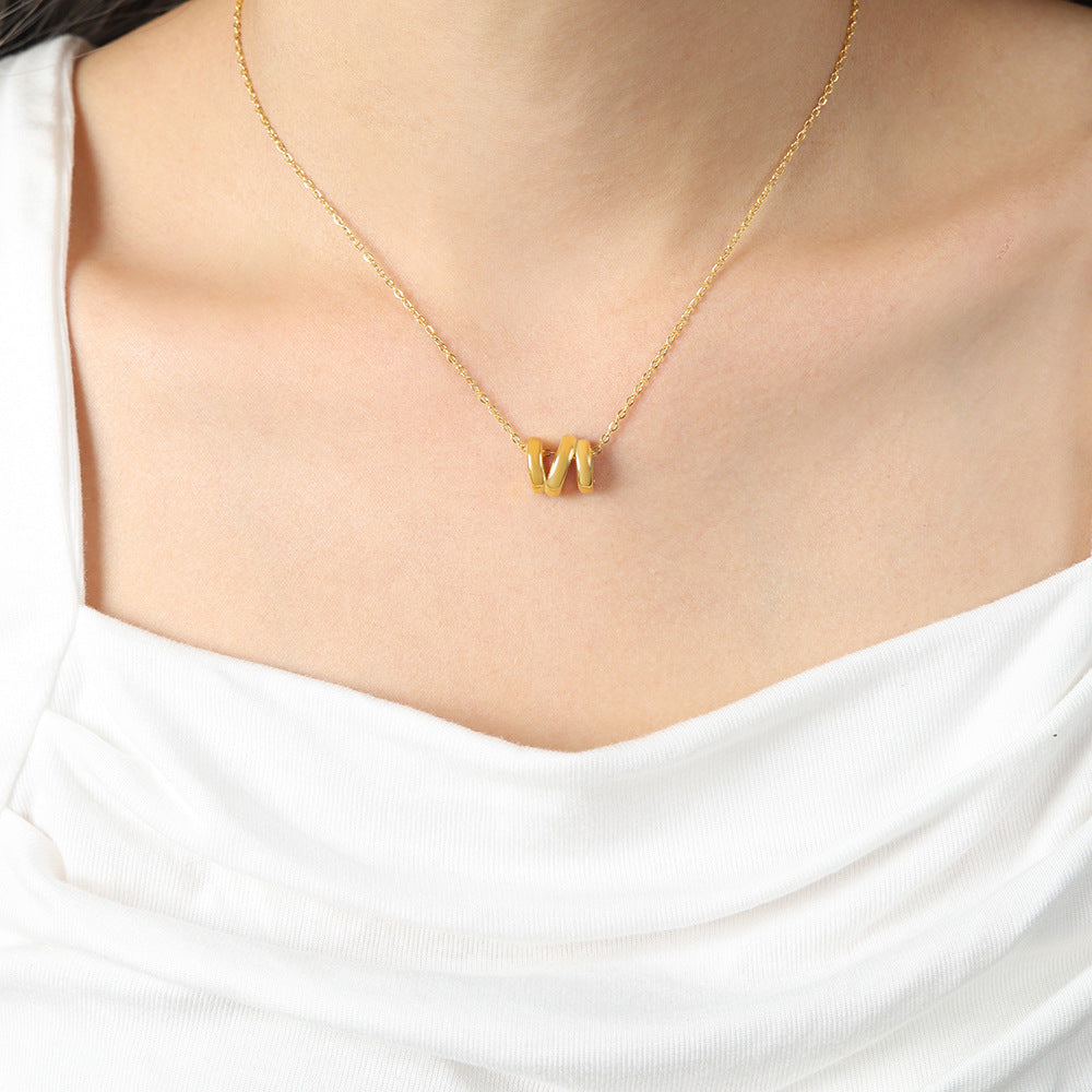 Personality Queen Mother Clavicle Chain Cylindrical Design Necklace