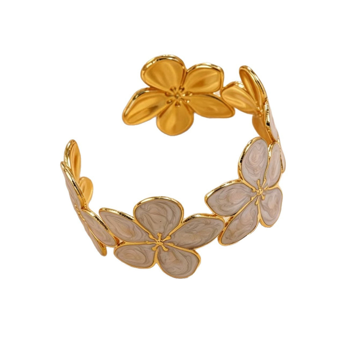 Glaze Flowers Stainless Steel Female High Sense Personality Wild Flower Bracelets