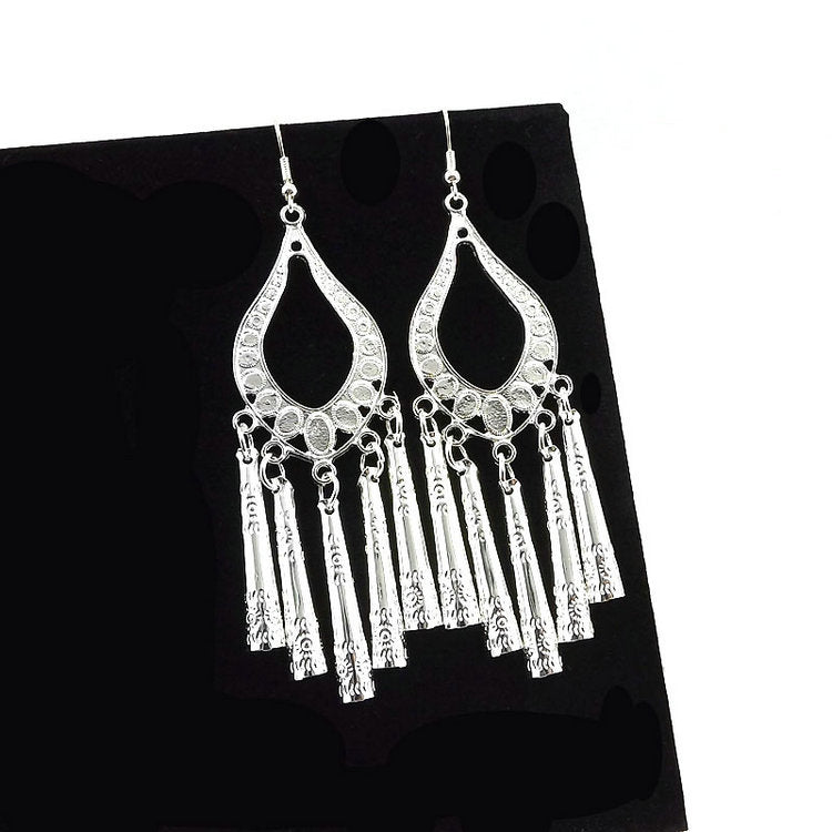 Women's Tibetan Sier Miao Eardrops Classical Ethnic Style Earrings