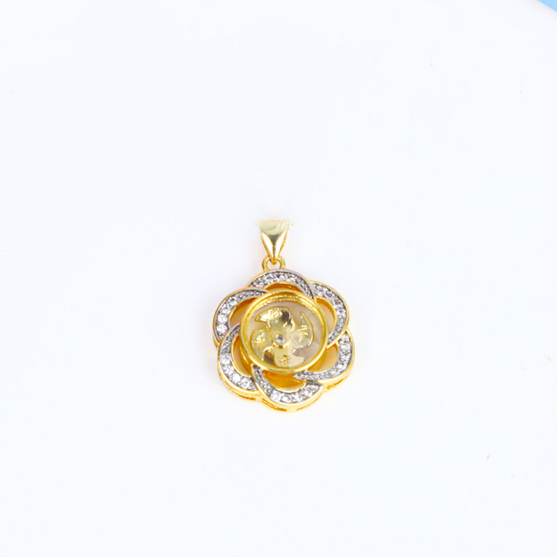Women's Philippines Plum Blossom Full Diamond Windmill Pendant