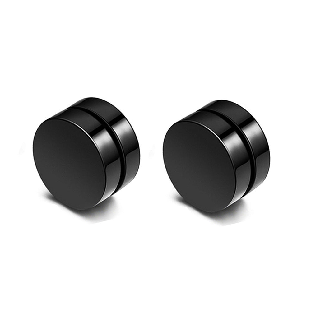 Men's Stainless Steel Zircon Magnet Black White Rings