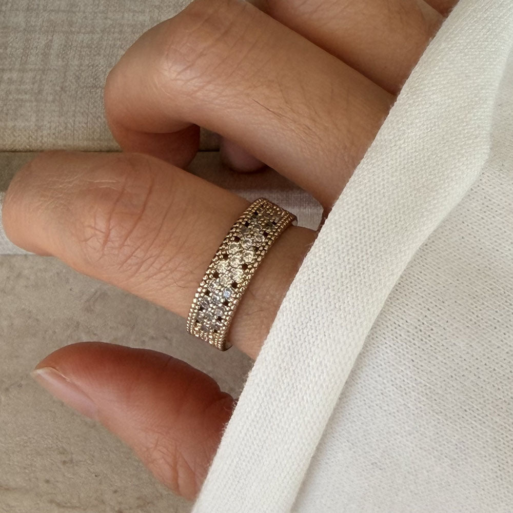 Special Interest Light Luxury Hollow Zircon Index Finger Female French Rings