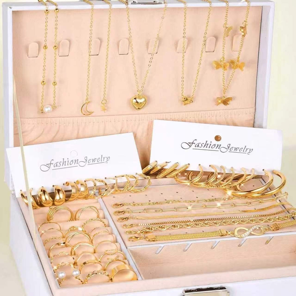 Butterfly Trendy Wild Love Heart-shaped Rhinestone Jewelry Set