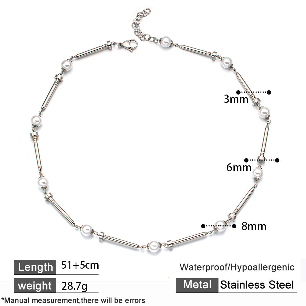 Wind Design Stainless Steel Nail With Natural Bracelet
