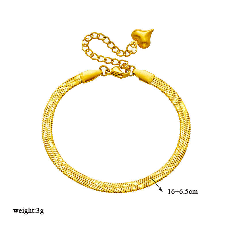 Neutral Simple Gold-plated Printed Stainless Steel Blades Bracelets