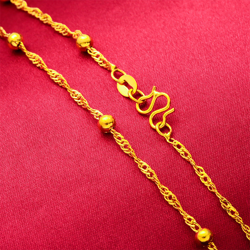 Gold Vietnam Placer Box Chain Bag Beads Clavicle Combination Live Necklace