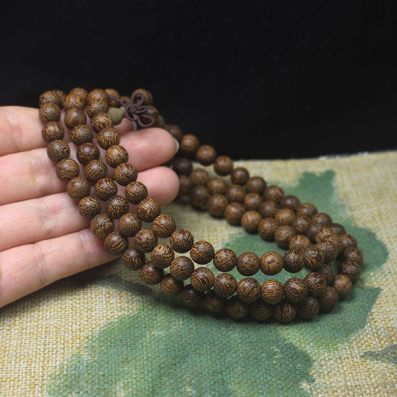 Women's & Men's Natural Nan Agilawood Round Beads Buddha Bracelet
