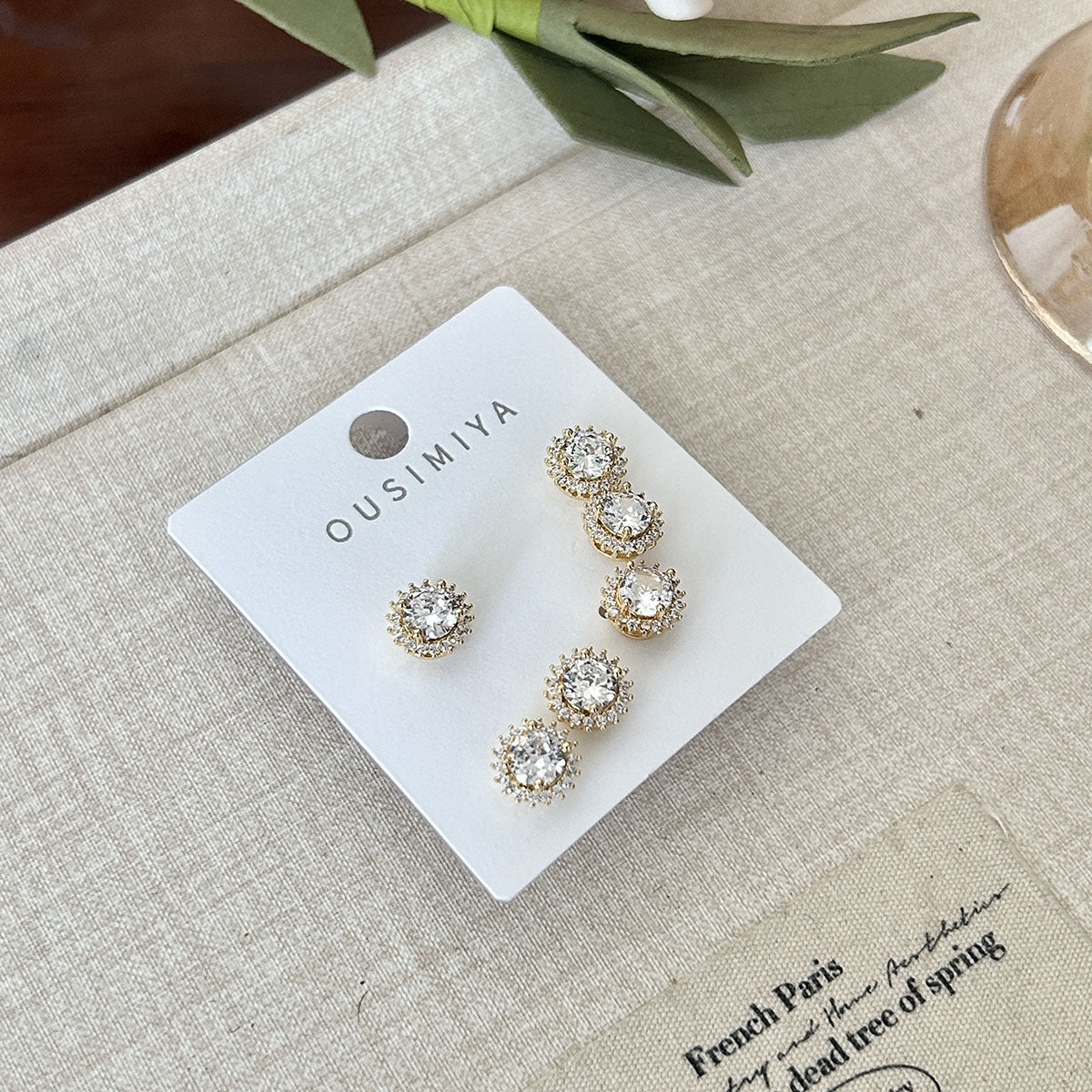 Micro Diamond Zircon Simple Niche Temperament Earrings
