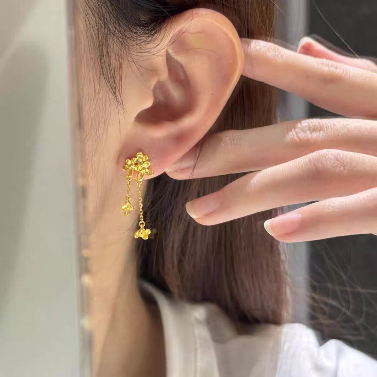 Small Osmanthus Ear Show Temperament Taste Niche Stud Earrings